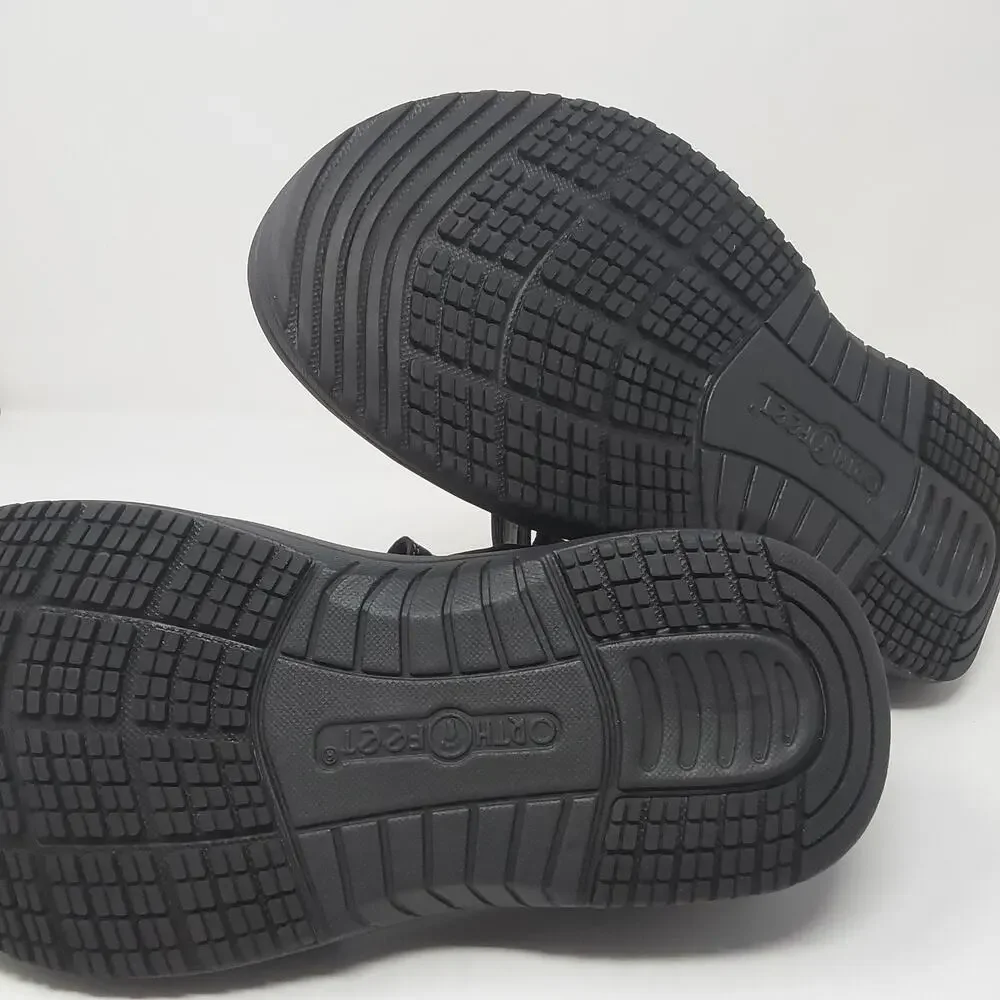 Orthofeet Men's Gemini 566 Black Leather Orthopedic Walking Sandals US 10 NWB